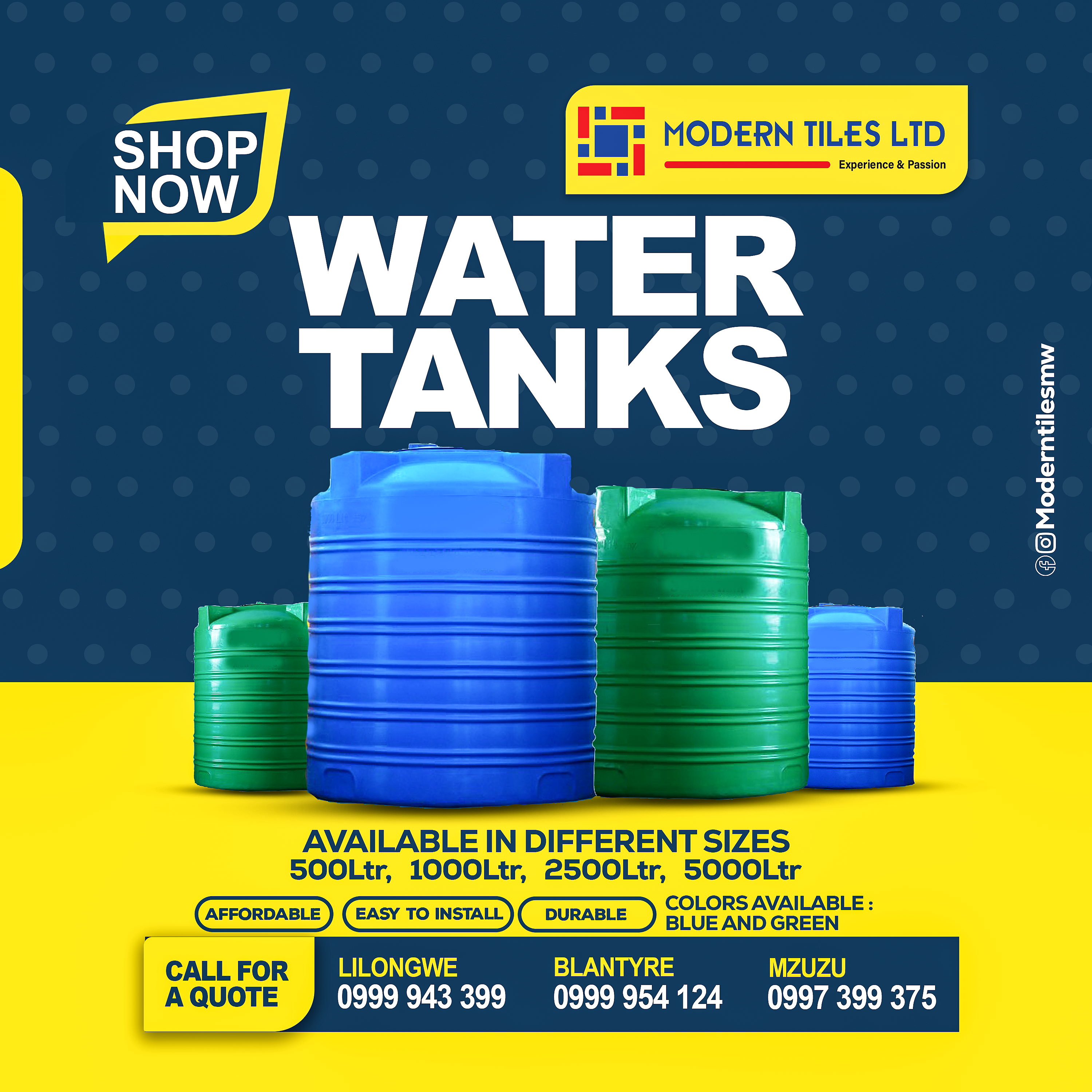 WATER TANKS SOCIAL MEDIA AD